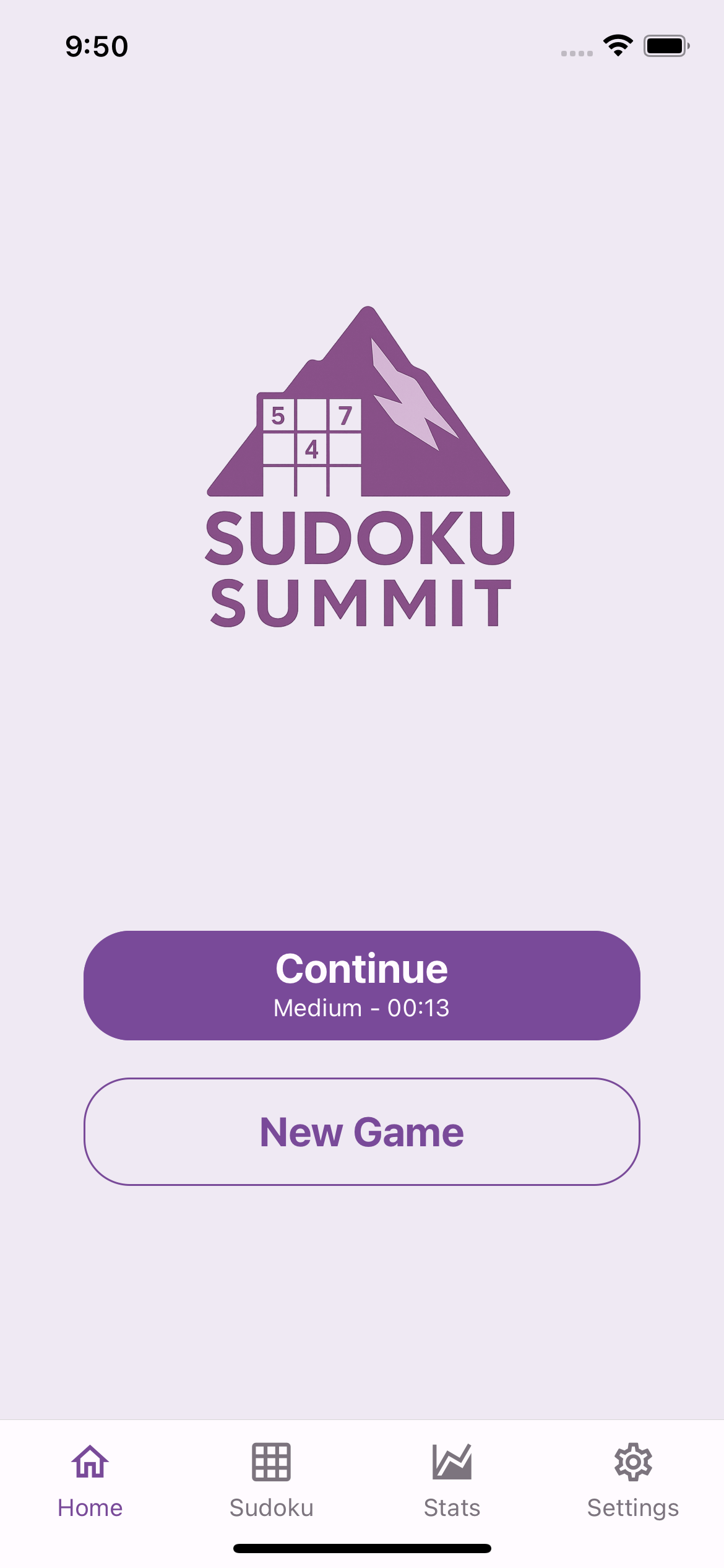 Sudoku Summit App Screenshot