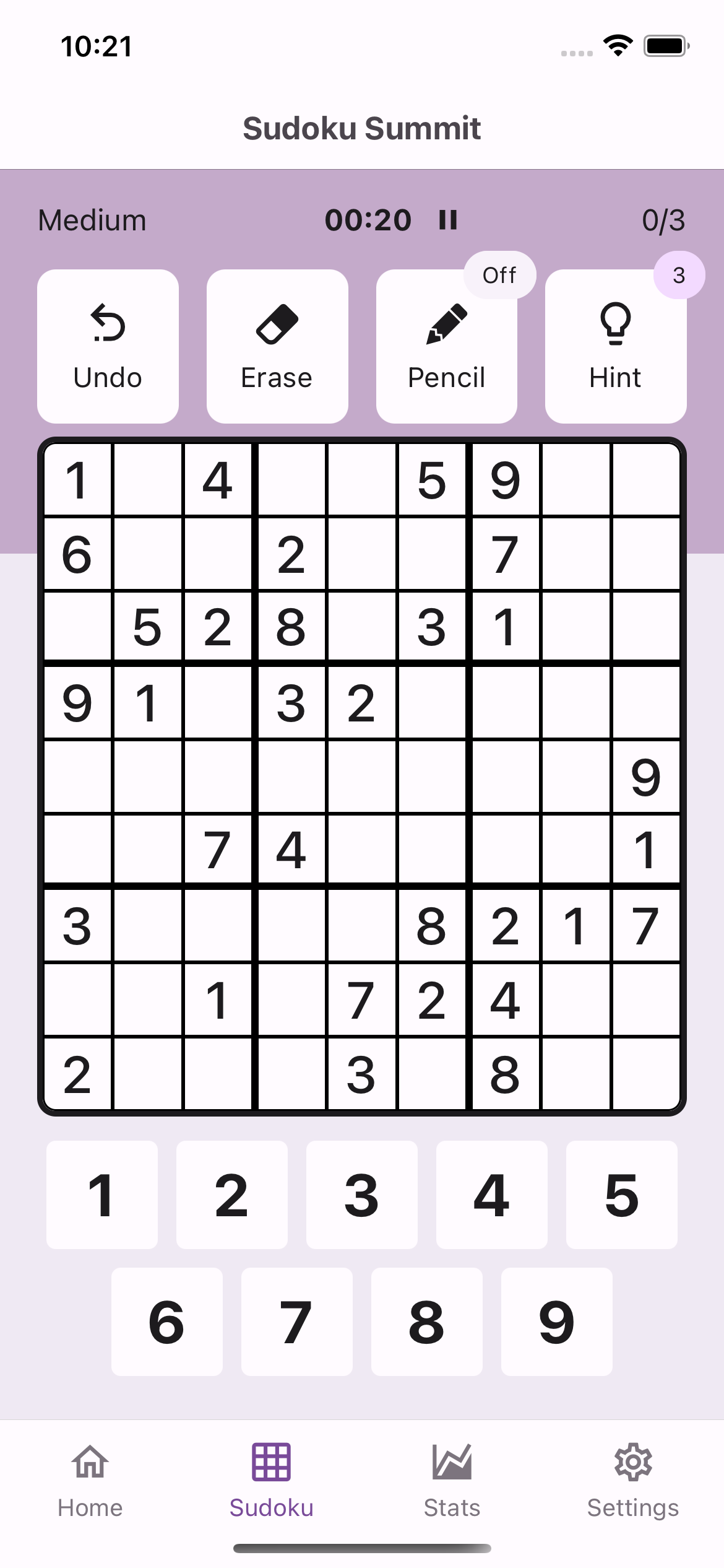 Sudoku Summit App Game Screenshot